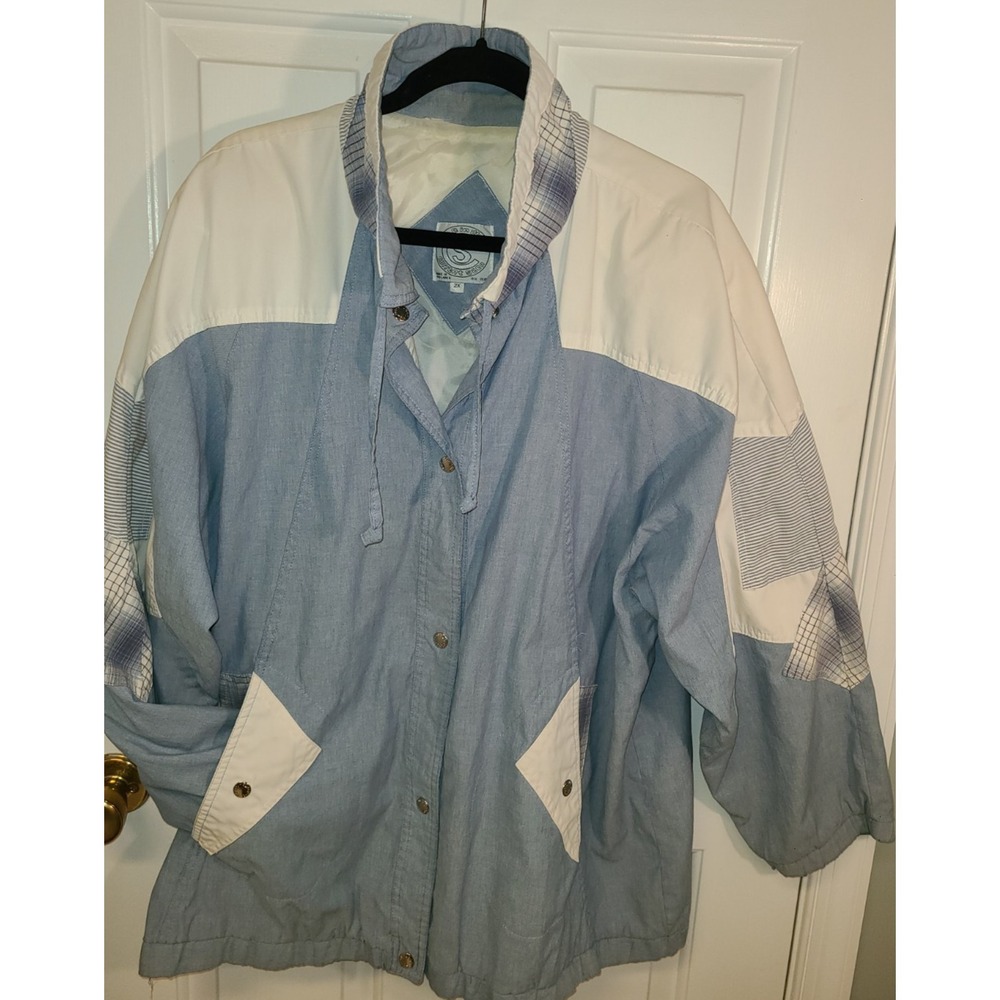 Vtg Be In The Current Seen Jacket Womens L Denim 90s‎ 80s Mom Jeans wear 2X